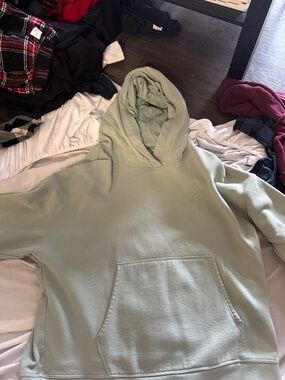 Calvin Klein Sage Green Men's Hooded Zip-Up Sweatshirt
